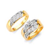 0.35 Carat Diamond Three-Piece High-Polish Wedding Ring in 14K Two-Tone Gold