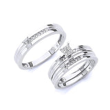 0.35 Carat Diamond Three-Piece High-Polish Wedding Ring in 14K White Gold