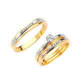 0.25 Carat Diamond Three-Piece High-Polish Wedding Ring in 14K Two-Tone Gold