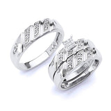 0.4 Carat Diamond Three-Piece High-Polish Wedding Ring in 14K White Gold