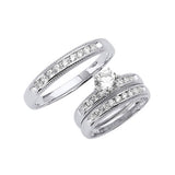 White CZ Three-Piece Pave Wedding Ring in 14K White Gold